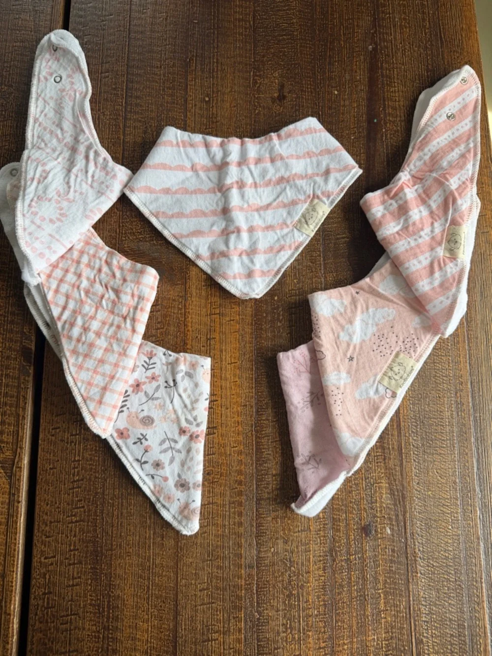 Soft Cotton Baby Bandana Bibs - Pink Mix